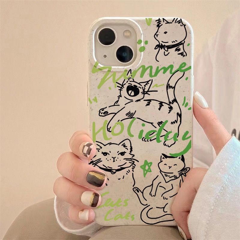 Ốp Điện Thoại Dẻo Họa Tiết Chú Mèo Dễ Thương Chống Sốc Cho Iphone14Pro 13In Style 7 Soft 8p Line max Cat 11iPhone12 83HU