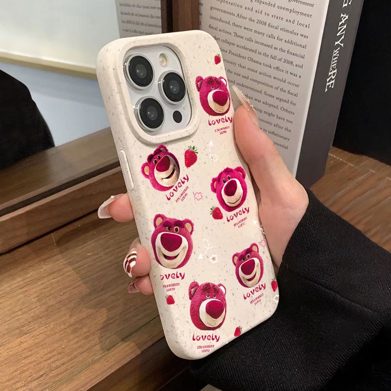 Ốp Điện Thoại Mềm Chống Sốc In Hình Gấu Dâu Tây Đơn Giản Cho Iphone 8p 14Promax 7 1213In 11 2DXL