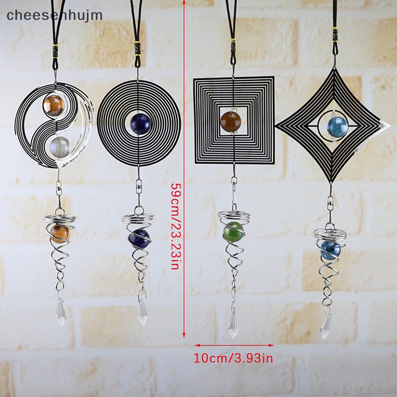 Chuông Gió Kim Loại 3D Dạng Xoắn Ốc Có Đuôi Xoay Dùng Để Trang Trí Vườn