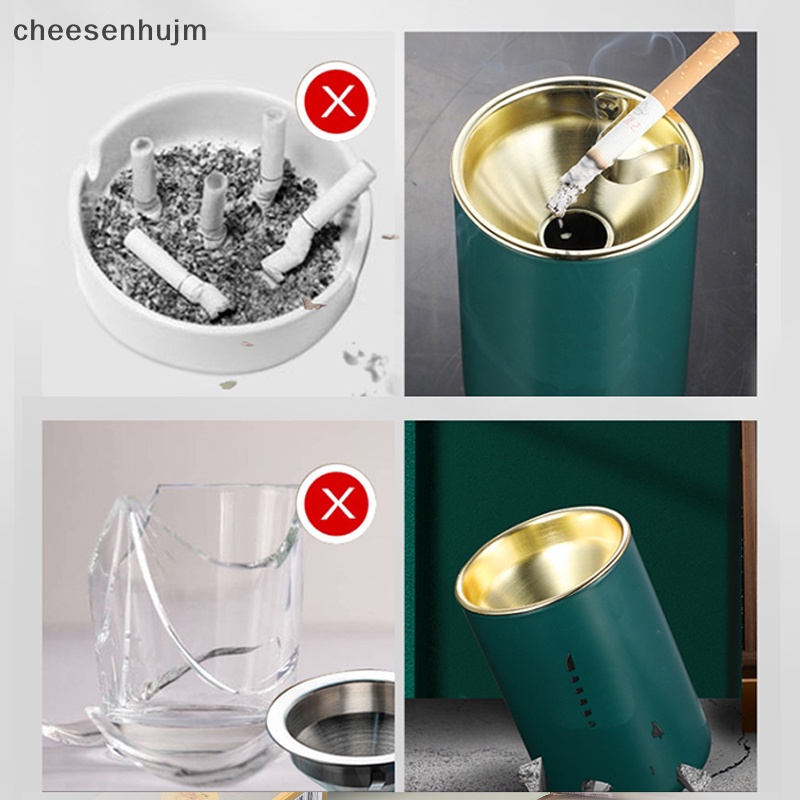 Gạt Tàn Thuốc Hình Tròn Bằng Thép Không Gỉ Cao Cấp