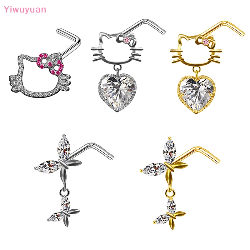 Khuyên Mũi Bằng Thép Không Gỉ Đính Đá Nhân Tạo Thời Trang Mới