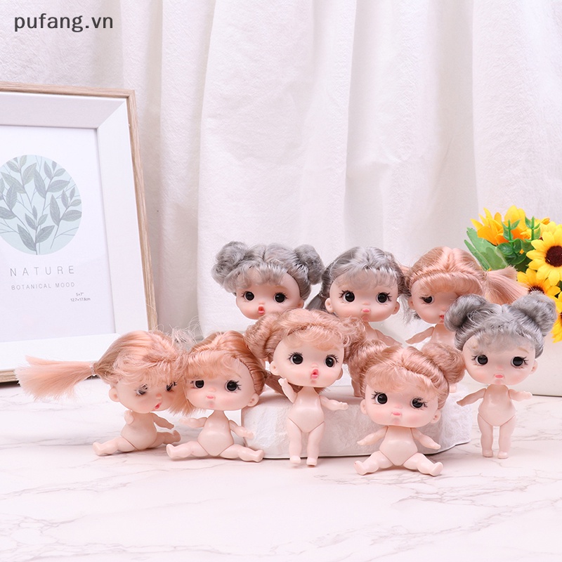Pufang new mini 8.8cm doll cute face girl doll nude body dolls diy toys gift for girls vn