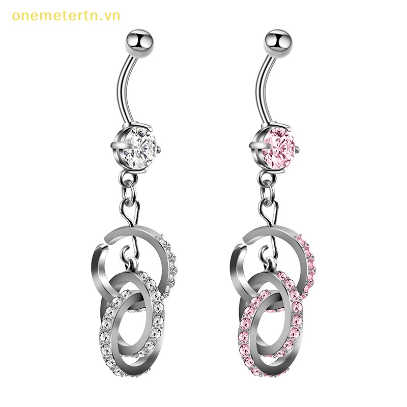 Khuyên Rốn Dáng Tròn Đính Đá Pha Lê Thời Trang Cho Nữ
