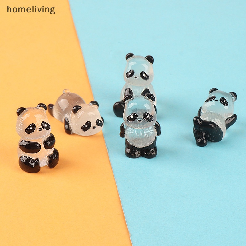 Set 2 Móc Khóa Hình Gấu Trúc 3D Phát Sáng Dễ Thương