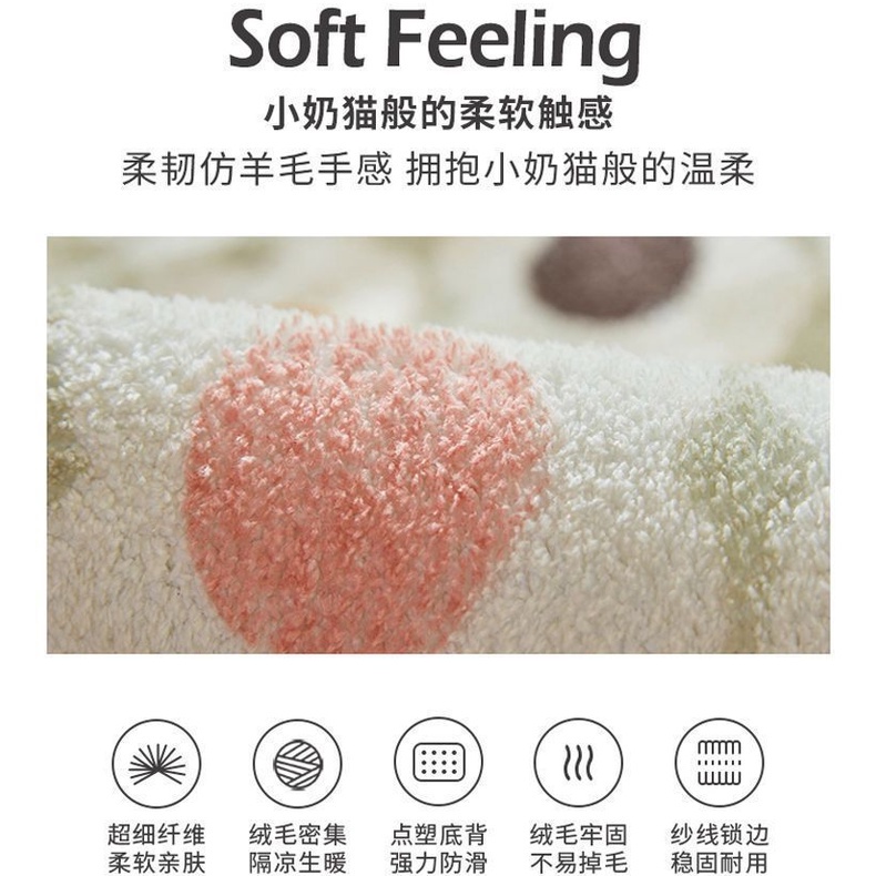 Thảm Lông Dày Chống Trượt Họa Tiết Kẻ Sọc Trắng Đen Đơn Giản Trang Trí Phòng Khách / Phòng Ngủ