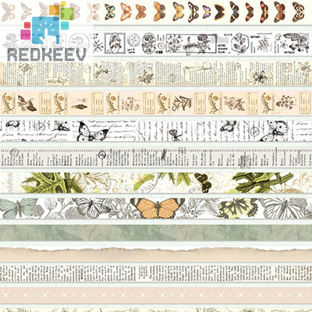 Bộ Băng Keo Dán Trang Trí Thủ Công Kiểu Vintage Dễ Thương