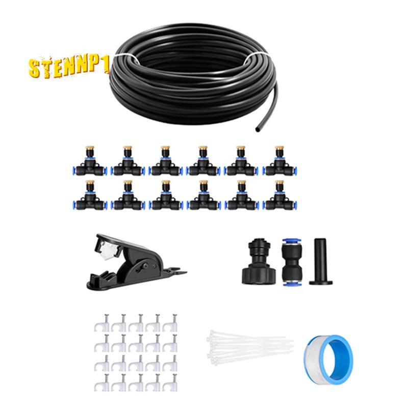 Hệ Thống Phun Sương Làm Mát Ngoài Trời 33FT (10M) DIY Với 12 Vòi Phun Đồng Thau (3 / 4inch) Cho Sân Vườn