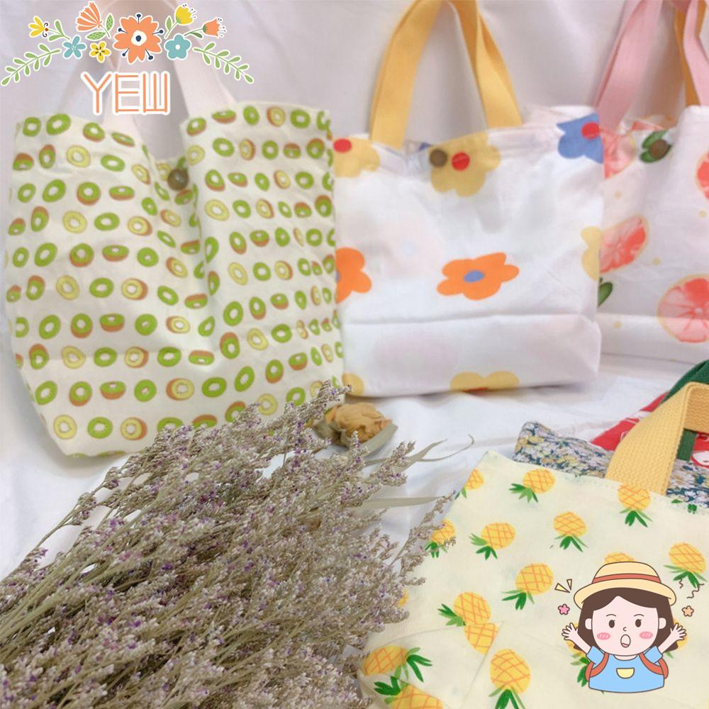 Túi Đựng Hộp Cơm Trưa Bằng Cotton Mềm Có Nút Bấm Có Thể Tái Sử Dụng Cho Nữ