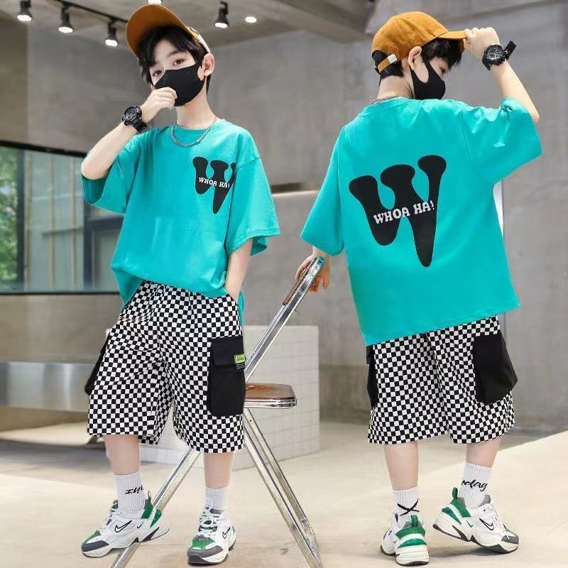 Bộ Áo Thun Tay Ngắn Phong Cách Hàn Quốc Thời Trang Mùa Hè Mới 2023 Dành Cho Bé Trai
