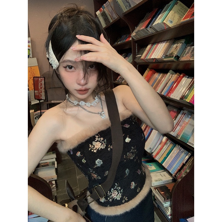 Áo Ống Lông Xù Dày Dặn Thiết Kế Cổ Điển Hợp Thời Trang Cho Nữ