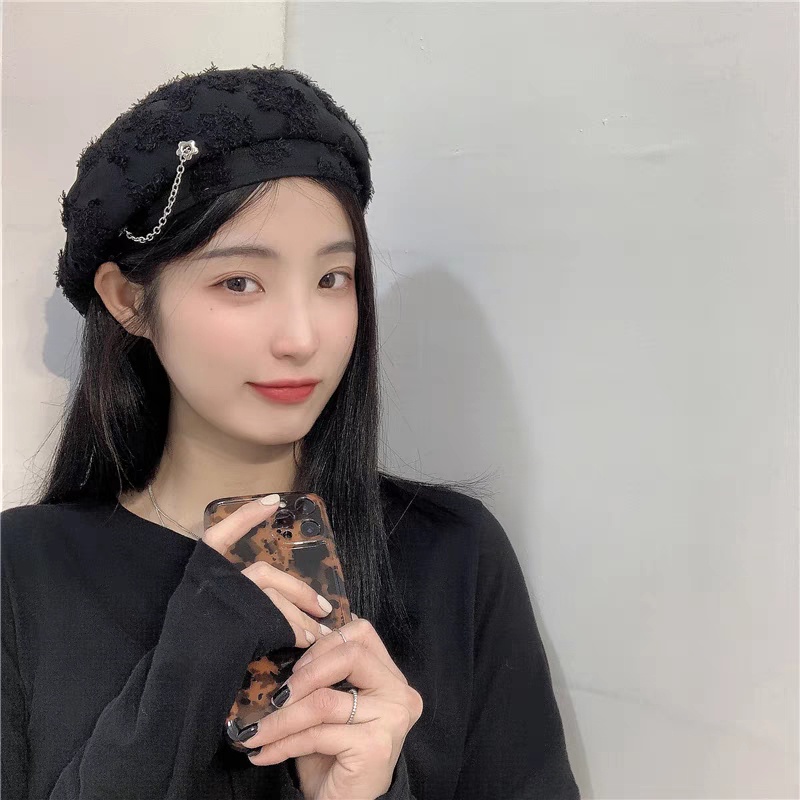 Mũ beret hàng cao cấp thiết kế tiểu thư chất liệu ren hoa thời trang Hàn Quốc cá tính cho nữ mới