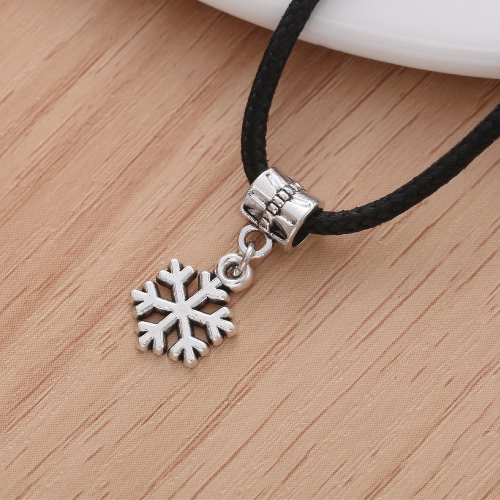 Set 40 Mặt Vòng cổ Hình Bông Tuyết Bằng Hợp Kim Bạc Phong Cách Vintage Thời Trang Cho Nữ