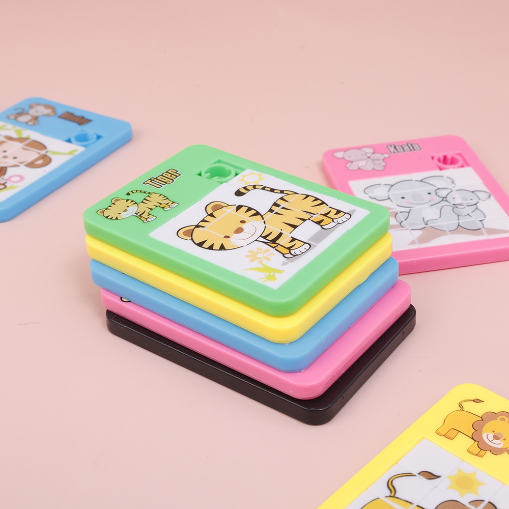 Mini 16-khung trượt nhựa phim hoạt hình động vật đầu ngón tay đồ chơi ghép hình / trẻ em giáo dục phát triển trí thông minh đồ chơi xếp hình
