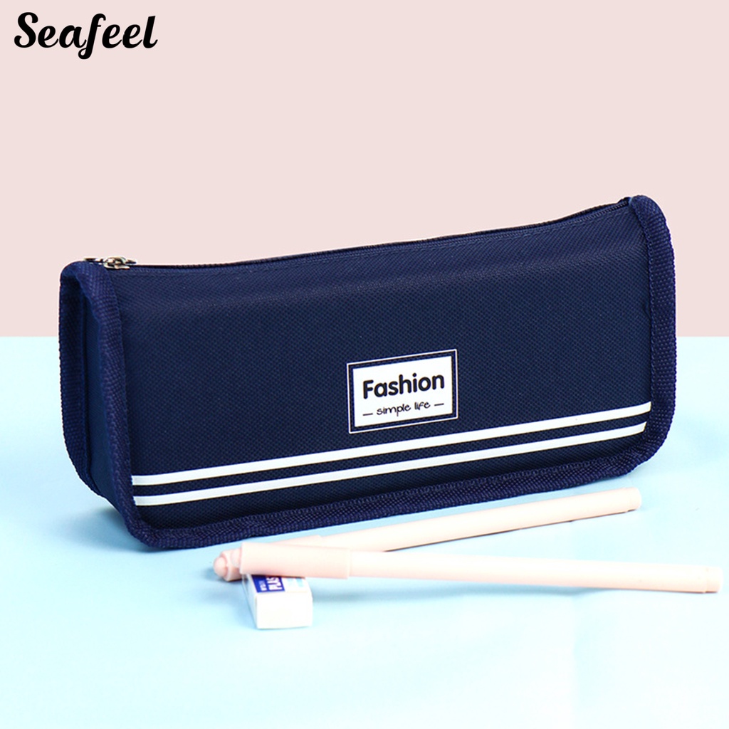 Túi Đựng Bút Bằng Vải Canvas Chống Nước Có Khóa Kéo Tiện Dụng