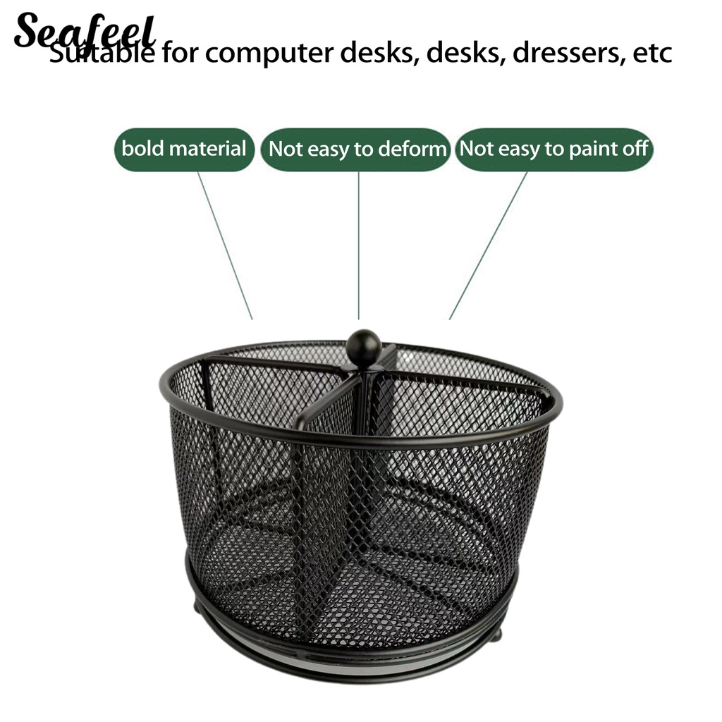 Giá Đỡ Bút 4 Ngăn Xoay 360 Độ Bằng Kim Loại Tiện Dụng Cho Gia Đình