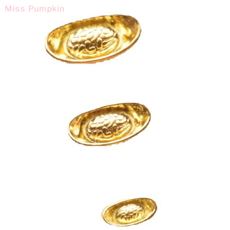 Bộ 3 Mô Hình Trang Trí Nhà Búp Bê Mini Bằng Đồng Xu Vàng