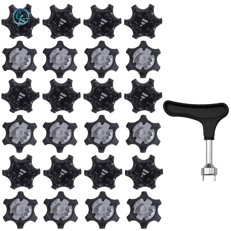 Set 25 Đinh Gắn Đế Giày Đánh Golf Chống Trượt Kèm Cờ Lê Hai Chốt Thay Thế