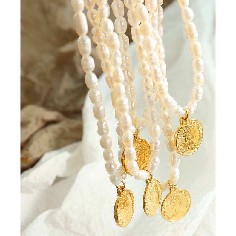 Vòng cổ Ngọc Trai Hai Mặt Không Phai Phong Cách Pháp Cá Tính