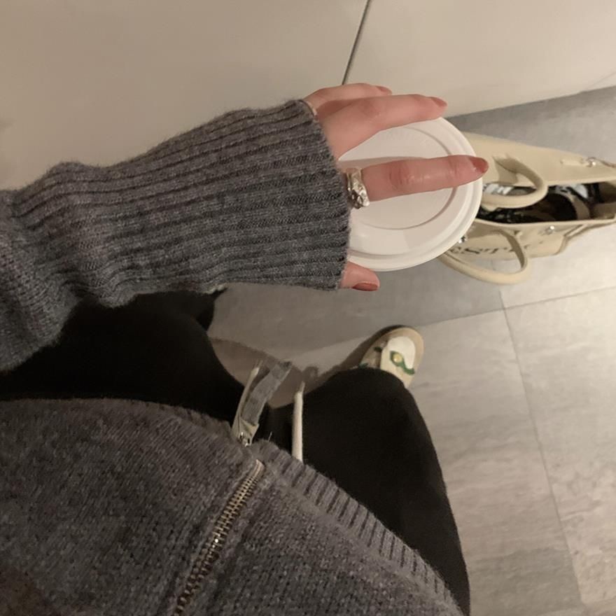 Áo Khoác Cardigan Dệt Kim Dáng Ngắn Có Mũ Trùm Thời Trang