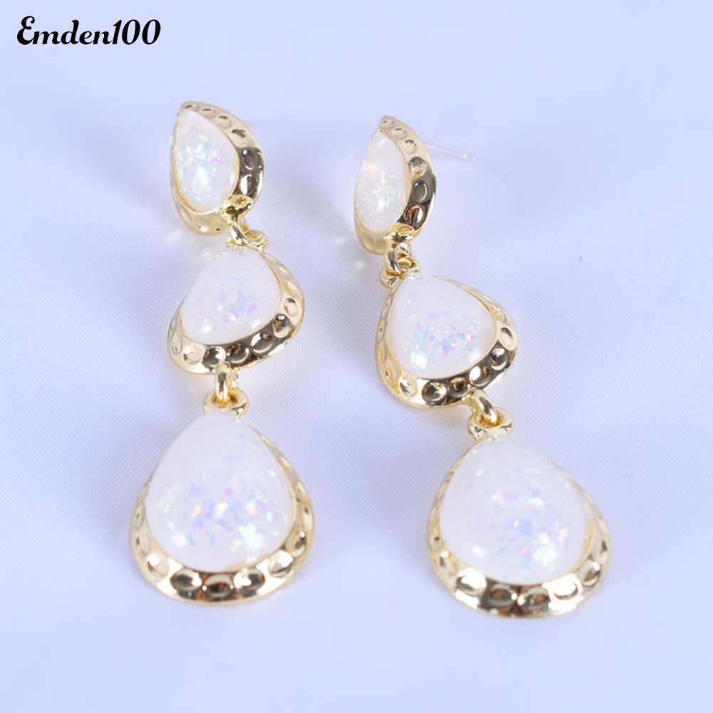 Đôi Bông Tai Dáng Dài Đính Đá Hình Giọt Nước Thời Trang Cho Nữ