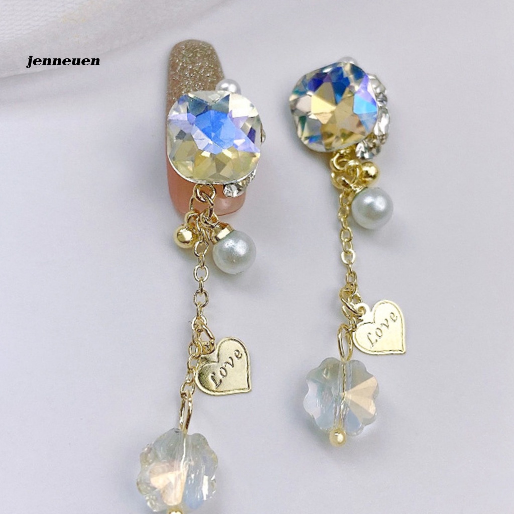 Hộp Hạt Pha Lê Giả Kim Cương Lấp Lánh Sang Trọng Dùng Trang Trí Móng Tay