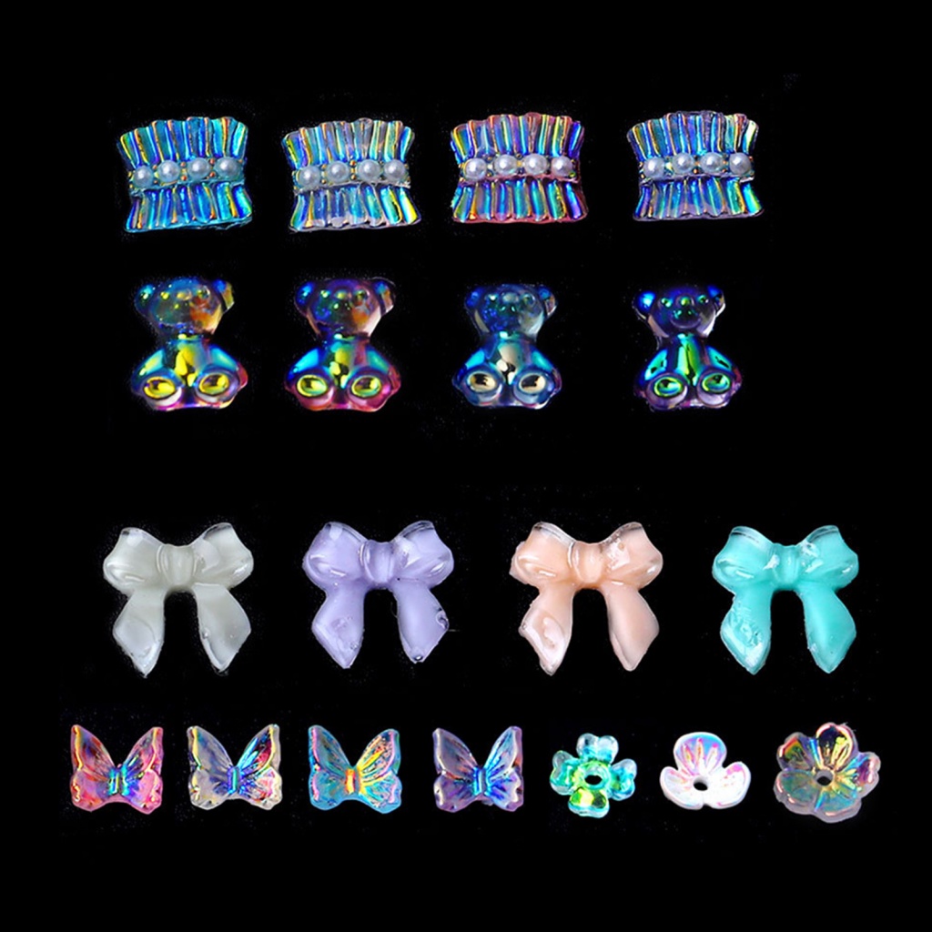 Hộp 24 Ngăn Đựng Hạt Đá 3D Lấp Lánh Trang Trí Móng Nghệ Thuật Thời Trang