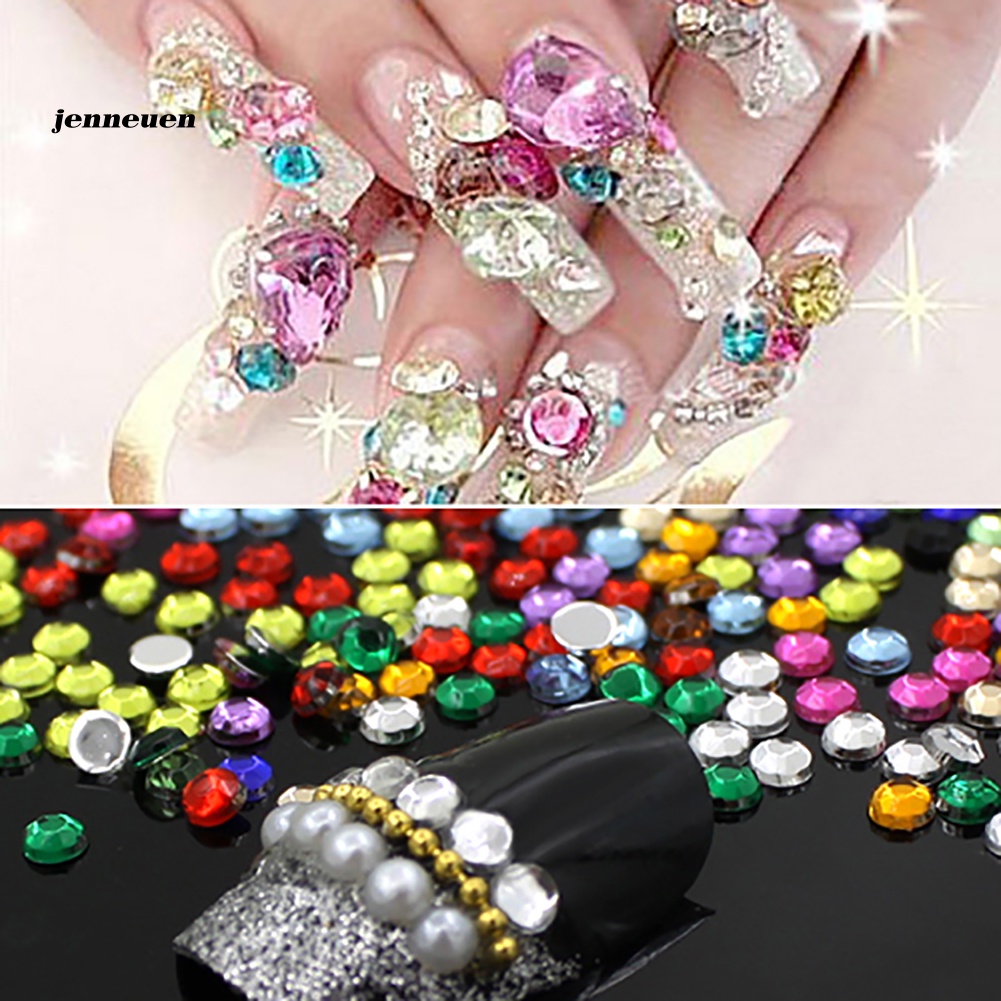 Hộp Hạt Nhựa Acrylic 12 Màu 3mm Tự Trang Trí Móng Tay