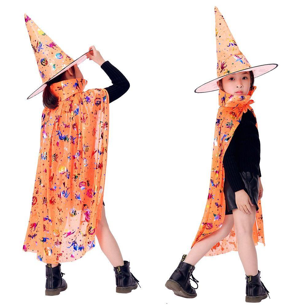 Áo choàng phù thủy HEALMEYOU có nón ngôi sao nhiều màu sắc lấp lánh thời trang Halloween