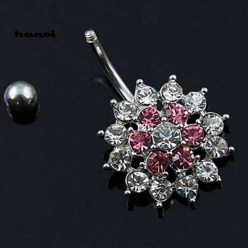 Khuyên Rốn Hình Hoa Đính Đá Nhân Tạo Thời Trang