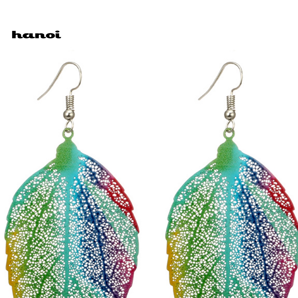 1 Đôi Bông Tai Hình Chiếc Lá Nhiều Màu Thời Trang Dành Cho Nữ