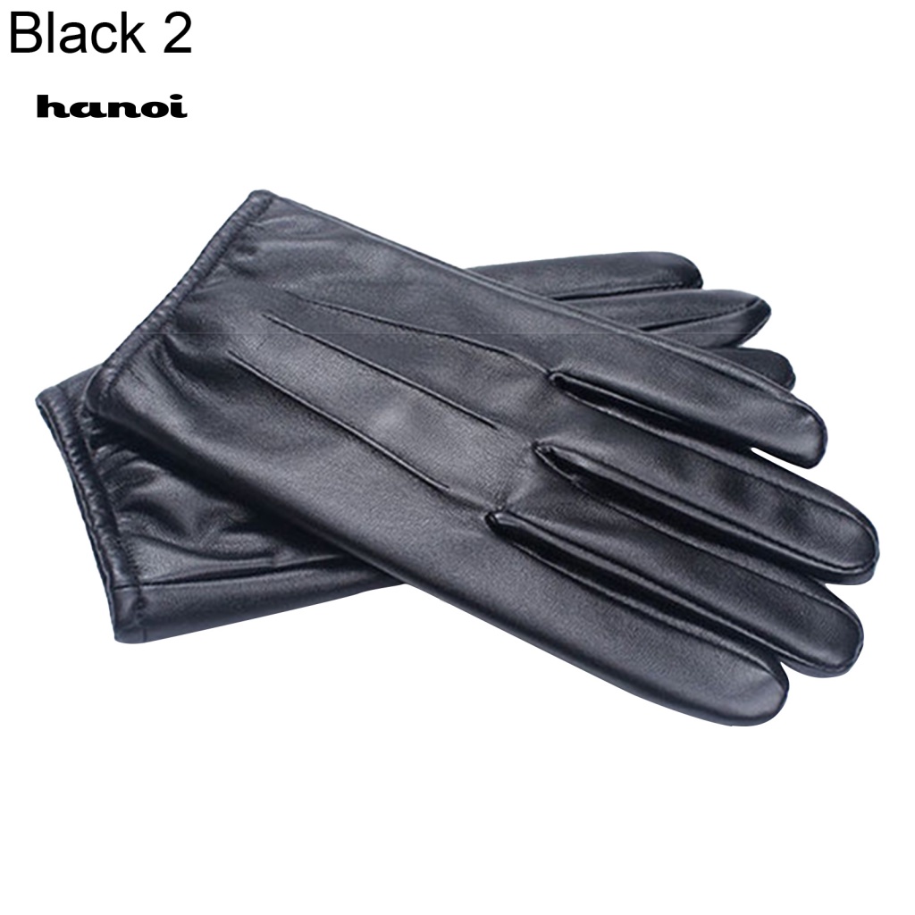 1 Đôi Găng Tay Da Phối Lông Có Thể Chạm Màn Hình Cảm Ứng Tiện Lợi