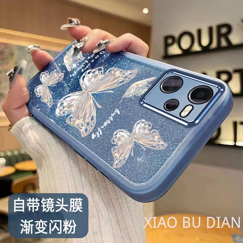 Ốp lưng Realme c35 4g Realme NARZO 50A Prime Ốp Điện Thoại Lens Protection Film Soft Transparent Butterfly Pattern Gradient Color Trường hợp điện thoại Realme c35 4g Realme NARZO 50A Prime Shock Protection Case