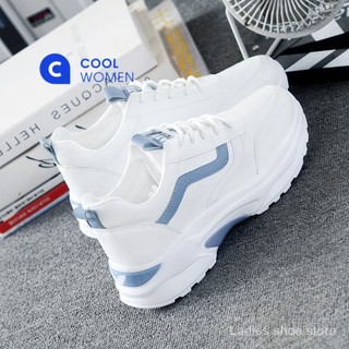 Giày sneaker cao su PU mũi tròn cột dây chéo màu trơn phong cách mới 2023 (3-5cm)