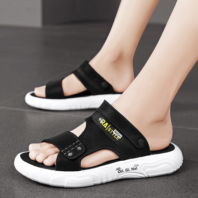 Dép đen dép văn phòng sandal da nam dép nam sandal dép xốp Dép chống trượt dép da nam dép nam đi núi thoáng khí dép nam