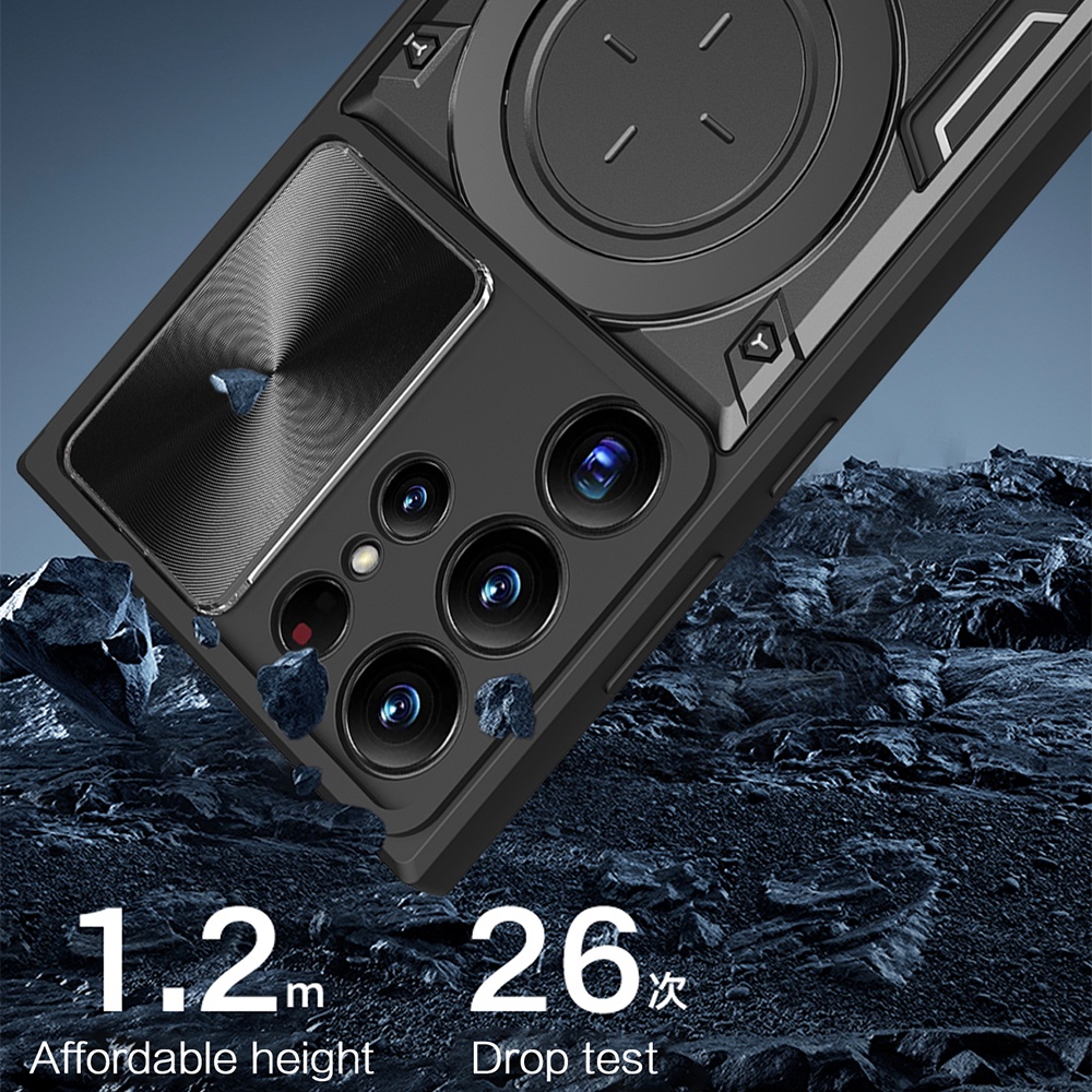 Ốp Điện Thoại Có Vòng Trượt Bảo Vệ Camera Cho Samsung Galaxy S23 S22 S21 Note 20 Ultra 5G