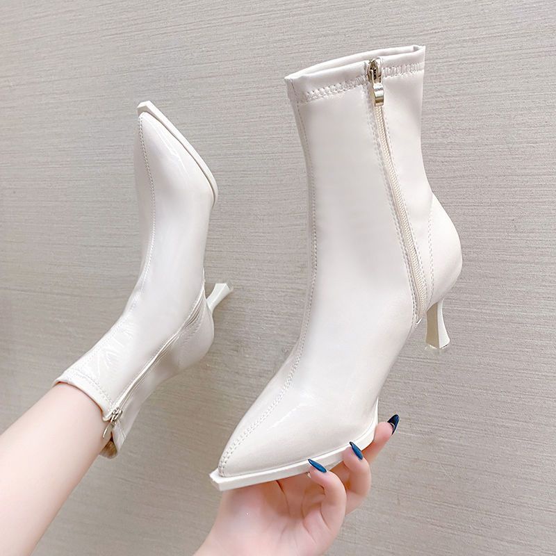 Giày Bốt Cao Gót Mũi Nhọn Chống Trượt Phong Cách Hàn Quốc Dễ Phối Đồ Thời Trang Dự Tiệc Cho Bạn Gái