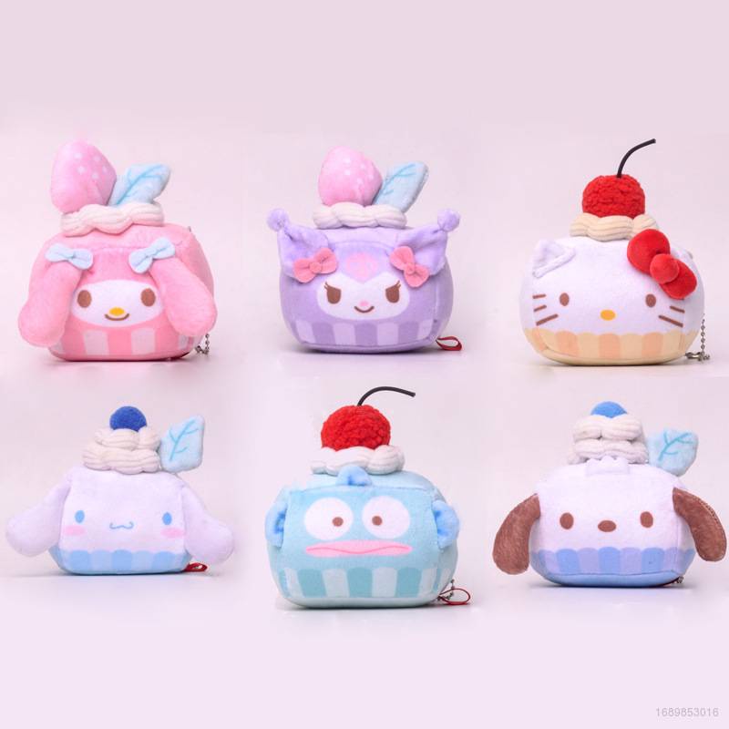 SANRIO Búp Bê Nhồi Bông Hình Bánh Kem Kuromi Melody Kitty Cinnamoroll Pochacco Cho Bé Gái