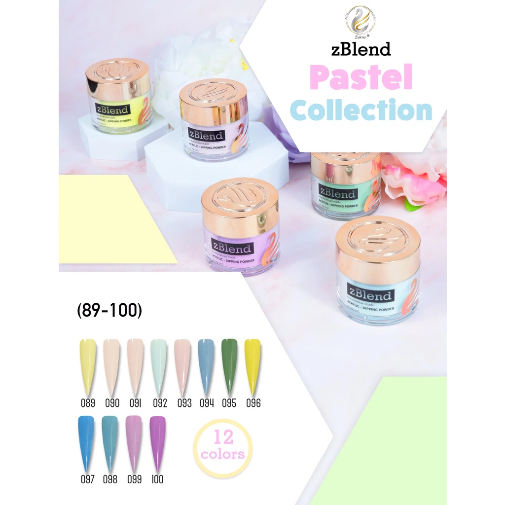 zBlend - #089 - #100 Pastel Collection - 12 Colors - Hủ 1oz