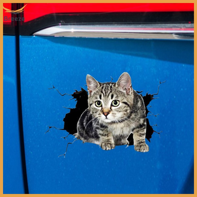 Breeze vui nhộn nhãn dán xe cơ thể chó mèo cún con cào sơn trợ cấp phim hoạt hình mô phỏng cửa thân decal