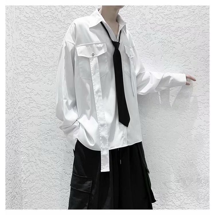 Áo Sơ Mi Nam Dài Tay Màu Tối Phong Cách Hàn Quốc