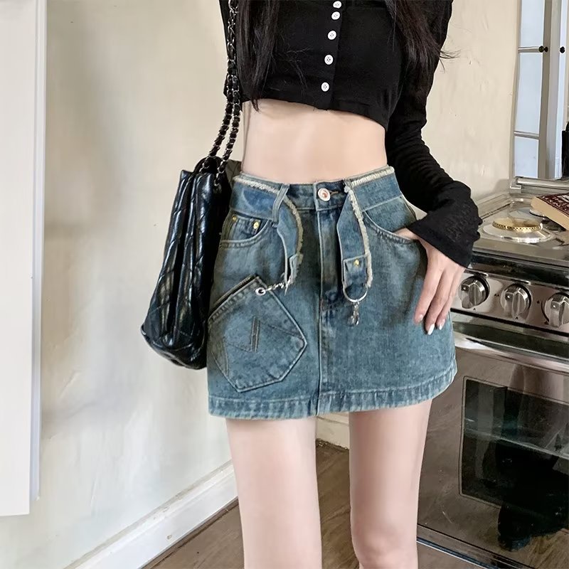 Chân váy Chân váy jean Chân Váy Bò váy nữ Chân Váy Chữ A 2023 New Style JL072109