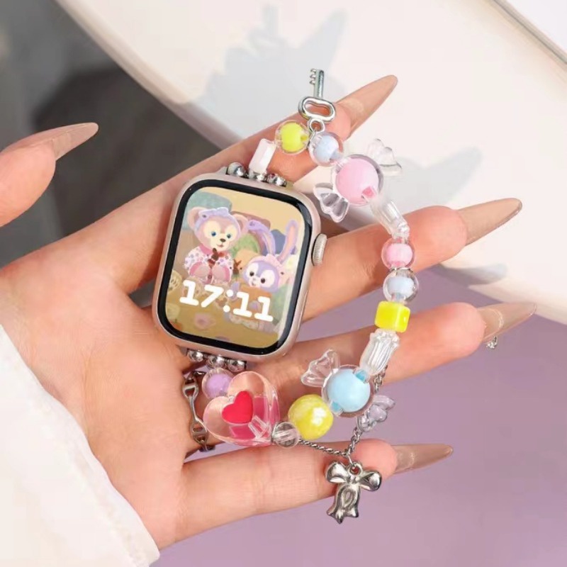 Dây Đeo Đồng Hồ Bằng Nhựa Trong Suốt Màu Kẹo Ngọt Cho iwatch Ultra 44mm 42mm 40mm 49mm 45mm 41mm 38mm 8 7 6 5 4 3 SE