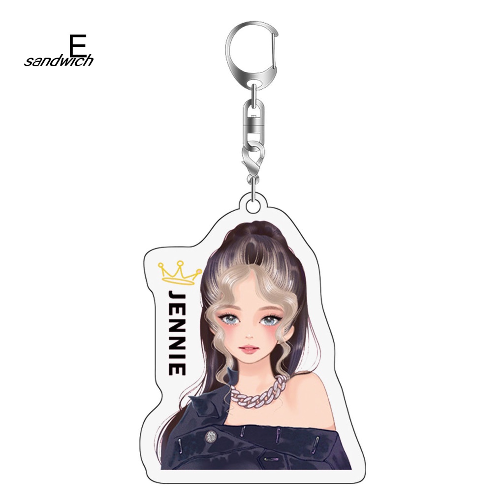 Móc Khóa Hai Mặt Bằng Acrylic Cát Hình Blackpink Jennie