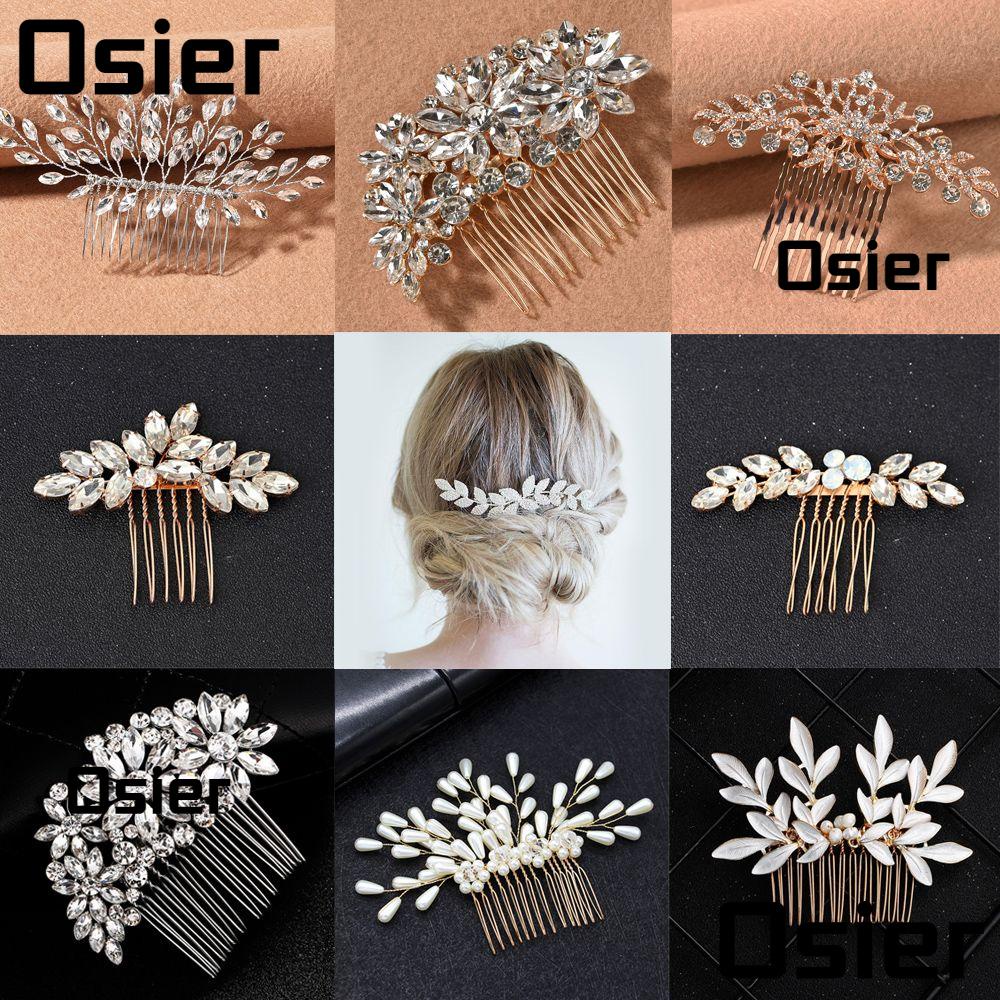Lược Chải Tóc Hoa OSIER1|Trang Sức Tóc Ngọc Trai|Vương Miện Cô Dâu
