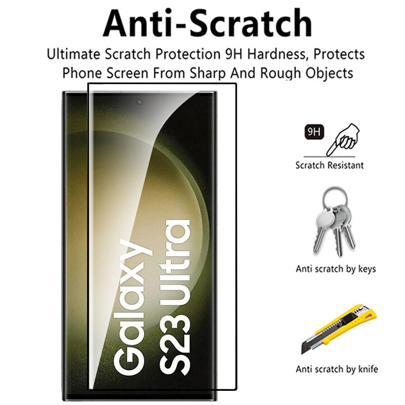 Dành Cho Samsung Galaxy S23 Ultra S22 S21 + S20 Plus S10 5G Viền Cong Full Cover Kính Cường Lực Bảo Vệ Màn Hình Phim