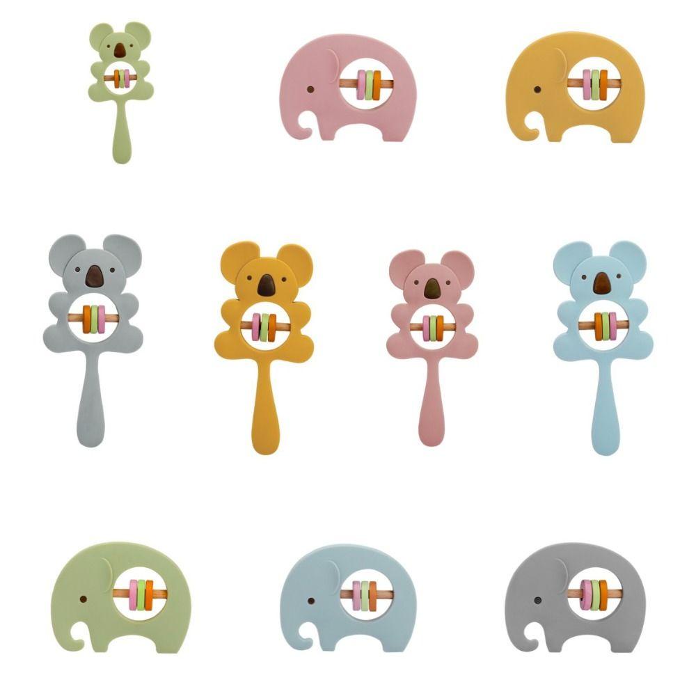 Đồ Chơi Chuông Lắc Cầm Tay Hình Gấu Koala Bằng Silicon Dễ Thương An Toàn Cho Bé Mọc Răng