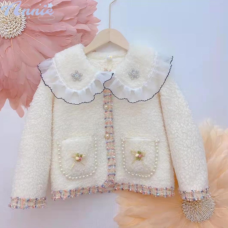 Annie Áo Khoác Lông Dáng Rộng Phong Cách Công Chúa Cho Bé Gái