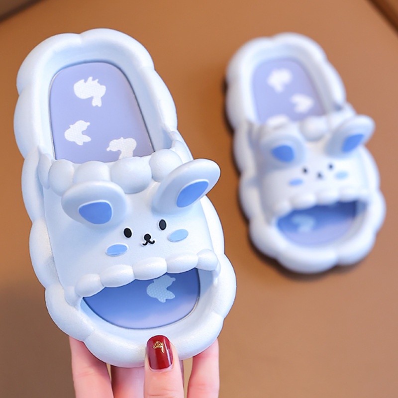 Dép Đi Trong Nhà Đế Mềm Chống Trượt Họa Tiết Thỏ Hoạt Hình Thời Trang Mùa Hè Cho Bé Gái
