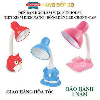 Đèn bàn học sunhouse sh-sl-02r/05b/06p tặng kèm bóng đèn led 6w - hàng bếp 3b