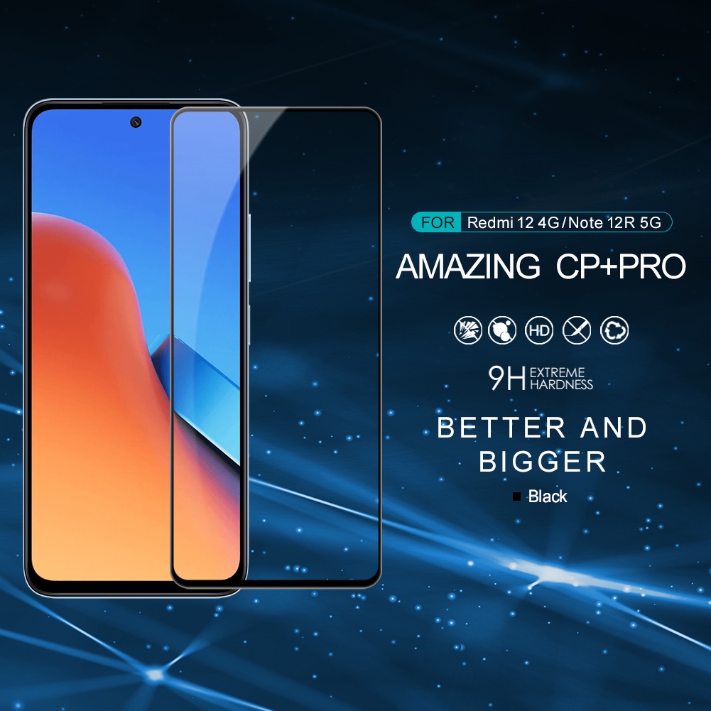 Kính Cường Lực Nillkin 9H Chống Nổ Cho Redmi 12 4G / Redmi 12 5G / Redmi Note 12R